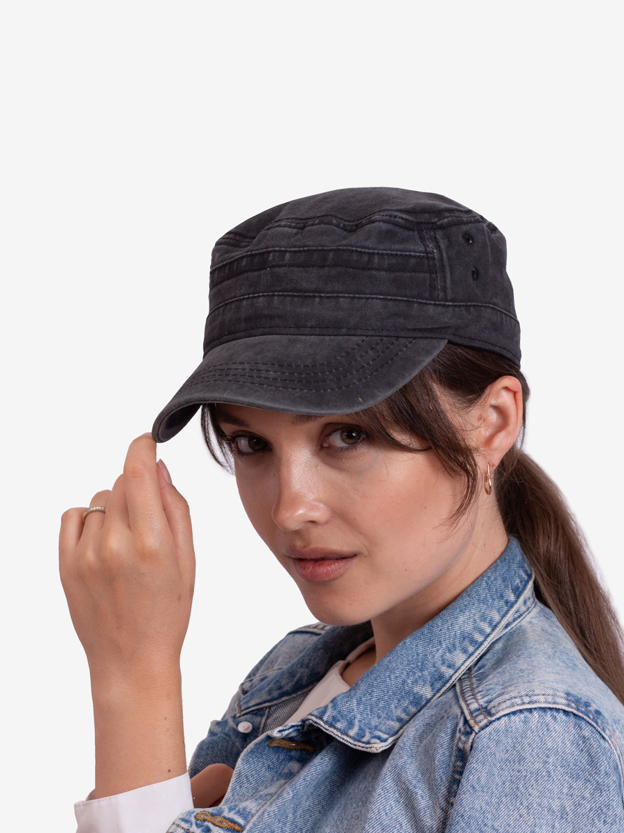 Jeansowa czapka z daszkiem Shelovet czarna