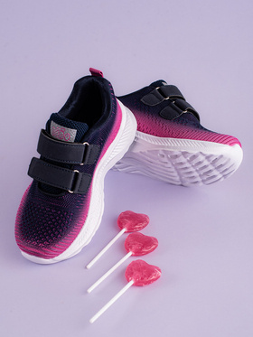 Buty sportowe dziecięce Shelovet na rzep granatowo-różowe